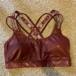 Sparkly Burgundy Victoria’s Secret Sports Bra